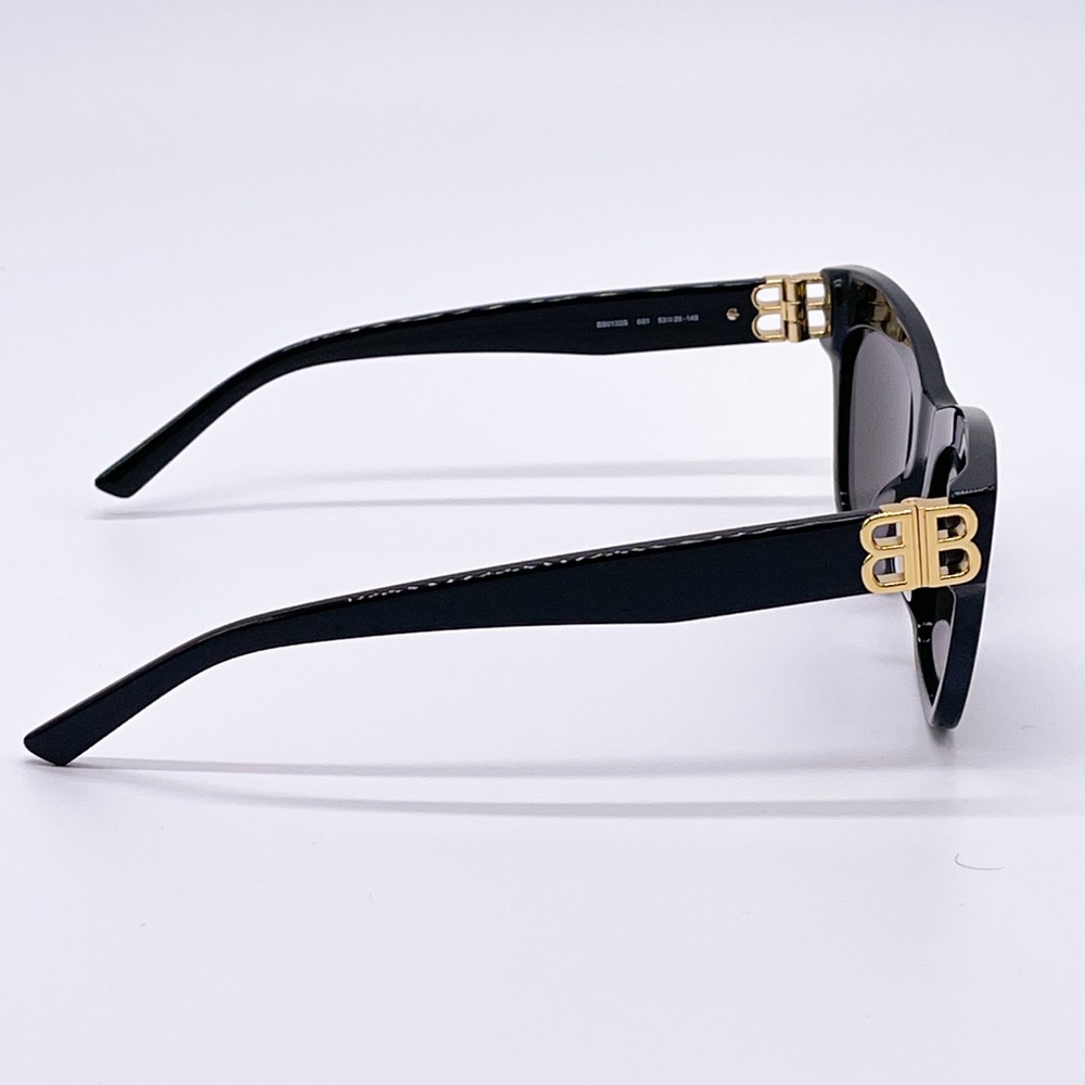 NEW BALENCIAGA BB0132S 001 BLACK CAT EYE SUNGLASSES - Picture 8 of 12